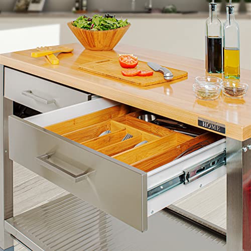 Seville Classics, Steel w/ Solid Wood Top, 48" W x 24" D x 37.5" H Seville Classics