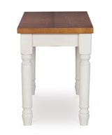 Powell Backless Dining Wood Top Willow Bench, White & Honey Brown Powell