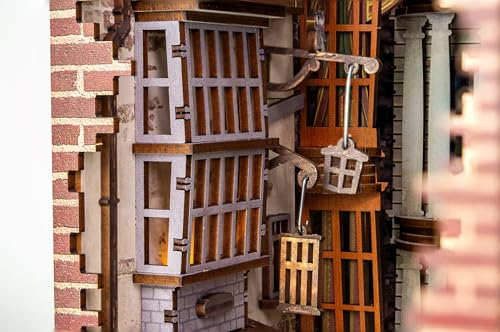 Revell Book Nook Kit Harry Potter - Diagon Alley Miniature DIY Kit 9" Booknook 3D Wooden Puzzle with LED Light Bookshelf Décor Gift for Adults Women Men
