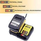 Biswaye DCB112 DCB115 20V Max Charger Charges All DCB201 DCB204 DCB606 DCB609 DCB207 DCB206 DCB203 DCB200 DCB120 DCB127 12V Max, 20V Max and 60V Max Li-Ion Cordless Tool Battery Packs Biswaye