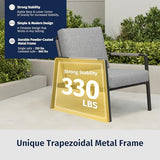 EAST OAK 4-Piece Patio Furniture Set with Thick Cushions, 2025 Coast Patio Conversation Set,4 Seats Waterproof Outdoor Patio Set with Rattan Armrests, Loveseat and Coffee Table for Backyard, Grey EAST OAK