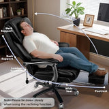 600lbs Big and Tall Office Chair for Heavy People,Heavy Duty Comfy Executive Office Desk Chair with Adjustable Lumbar Support,High Back Reclining PU Leather Computer Chair,Metal Base (Classic, Black) WAILOR