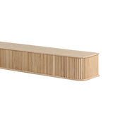 Modern Ember Alfama 60 Inch Fireplace Wood Mantel Shelf with Fluted “Reed” Details | Natural White Oak Wood | Unfinished | DIY Mounting Hardware Included | 60" W x 6" H x 8" D Modern Ember