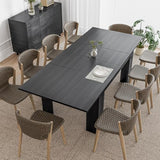 PatioPerk 54.3-84.5 Extendable Dining Room Table for 4–10, Space-Saving Family Dining Table with Slide-Out Extension Leaves, Modern Dining Table for Apartment Small Space (Black) PatioPerk