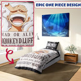 Get Trend One Piece Single Duvet Cover Set with Pillowcase for Boys, Girls, 53"x79", Soft Kids Bedding, Anime Gifts for Kids (Multi One Piece) Get Trend