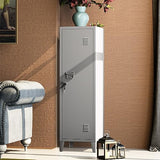 MIOCASA Metal Cabinet Home Office Storage Cabinets with Doors and Shelves Lockable 3 Door File Cabinet Organizer Coat Lockers for Kids (Grey) MIOCASA