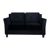 Naomi Home Modern Button Tufted Loveseat Black Black Naomi Home