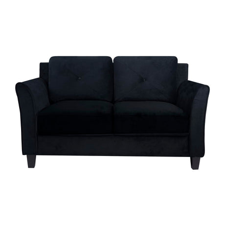 Naomi Home Modern Button Tufted Loveseat Black Black Naomi Home