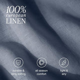 Bare Home Twin Extra Long Sheet Set - Luxury 100% European Linen - Deep Pockets - Easy Fit - 3 Piece Set - Bedding Sheets & Pillowcases (Twin XL, Indigo) Bare Home