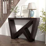 HOMES: Inside + Out Naomi Modern Decorative Accent Console with W-Shaped Legs, Narrow Desk, Wood Entryway Console Table for Living Room, Hallway, Entrance, Small Spaces, Cappuccino HOMES: INSIDE + OUT