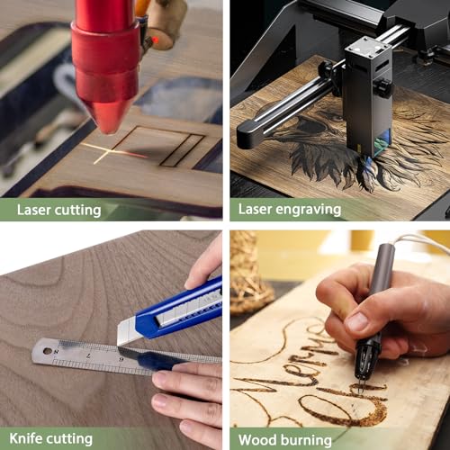 8 Pack Walnut Plywood Sheets 12x12x1/8 Inch,3mm Plywood for Laser Cutting & Engraving,Unfinished Wood for Crafts,Wood Burning,Architectural Models ESRICH