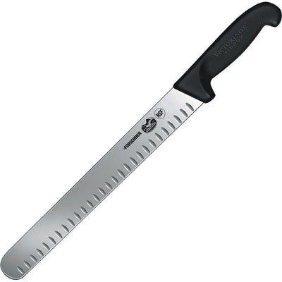 Victorinox Fibrox Pro 12-Inch Slicing Knife with Granton Edge and Black Handle