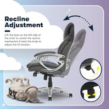 Serta Bryce Executive Office Chair, Ergonomic Computer DeskChairs with Patented AIR Lumbar Support, Comfy Body Pillows, Height Adjustable, Swivel Base with Wheels, Bonded Leather, Gray Serta