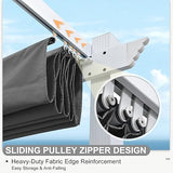 PURPLE LEAF 10' x 13' Outdoor Retractable Pergola Heavy-Duty Aluminum White Pergola with Sun Shade Canopy Patio Modern Shelter for Garden Yard Deck Grape Trellis, Grey PURPLE LEAF