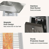 EAST OAK Pyramid Patio Heater, 48,000 BTU Outdoor Patio Heater, Quartz Glass Tube Propane Heater, Triple Protection System, With Wheels, Outdoor Heater for Commercial & Residential, Brown EAST OAK