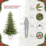 Puleo International 7.5 Foot Pre-Lit Aspen Fir Artificial Christmas Tree with 700 UL Listed Clear Lights Green Puleo International