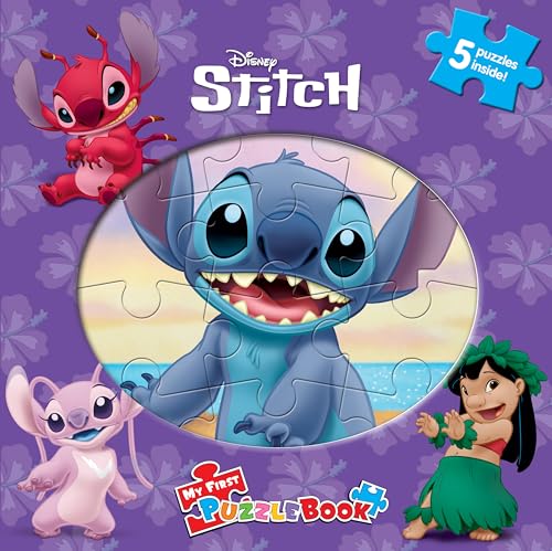 Disney Stitch My First Puzzle Book - Jigsaw Puzzles for kids, 10-page board book, 5 puzzles to enjoy