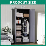 Letaya Metal Storage Cabinet,72'' Employee Lockers Steel Wardrobe with Lock Door for Office,Home,School,Gym,Fire Department,Hotel(72“-Black&Gray) Letaya