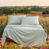 UGG Hedi Queen Sheet Set 4-Piece Luxury Cooling Sheets Deep Pockets Premium Bedding with 2 Pillow Shams Hypoallergenic Machine Washable Soft Lightweight Bed Set for Bedroom, Queen, Mineral Green UGG