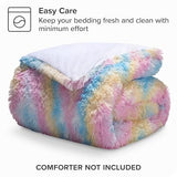 Bare Home Shaggy Fleece Duvet Cover Full Size - Boho Plush Duvet Cover - Super Soft & Luxury - Hidden Zipper Closure - All Season Bedding (Full, Multi Tie-Dye) Bare Home