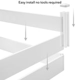Casafield 4' x 4' x 12" White Vinyl Raised Garden Bed with Grid System, Outdoor Above Ground Planter Box for Flowers, Vegetables, and Gardening Casafield
