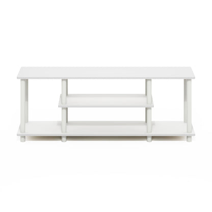 Furinno Turn-N-Tube No Tools 3D 3-Tier Entertainment TV Stands, White/White