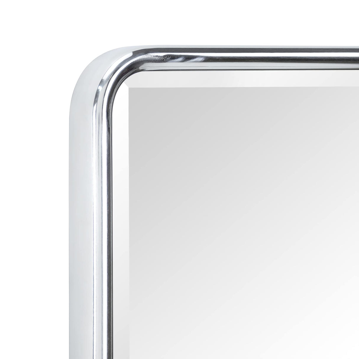 TEHOME Farmhouse Chrome Metal Framed Recessed Bathroom Medicine Cabinet with Mirror Rounded Rectangle Medicine Cabinet with Beveled Mirror, 16x24'' TEHOME