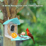 Gyozol Smart Bird Feeder with Camera, AI Identify Bird Breed, Solar-Powered WiFi 1080P Live Camera, Auto Capture Backyard Garden Bird Watching, Gyozol