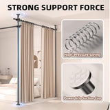 Room Divider, Tension Curtain Rod No Drilling,4-10ft(H) 28-140inch(W) Wall Divider for Room Separation, Heavy Duty Room Partition Separator, Adjustable Folding Privacy Screens,Black Daurore paw