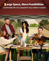 Canopy Tent 12x12 ft, Pop Up Gazebo One-Push Setup with 4 SandBags for Backyard Parties and BBQs, Mosquito Netting & Height Adjustable - Red GarveeLife