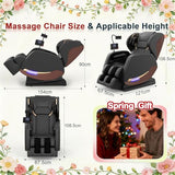 2026 Massage Chair, Massage Chairs Full Body and Recliner with 10 Fixed Points, Zero Gravity, Wood Grain Leather, Foot Massage, Airbags, Lumbar Heating, Bluetooth and Control Screen (Elegant Black) yewglen