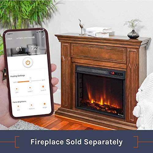 e-Flame USA Breckenridge Electric Fireplace Stove Mantel Surround - 41-inch - Walnut Espresso Finish e-Flame USA