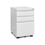 Approgreent Mobile File Cabinet for Home Office, Lockable 3 Drawer Filing Cabinet with Wheels for A4-Size/Letter-Size/Legal-Size, Fully Assembled Except Casters, White Approgreent
