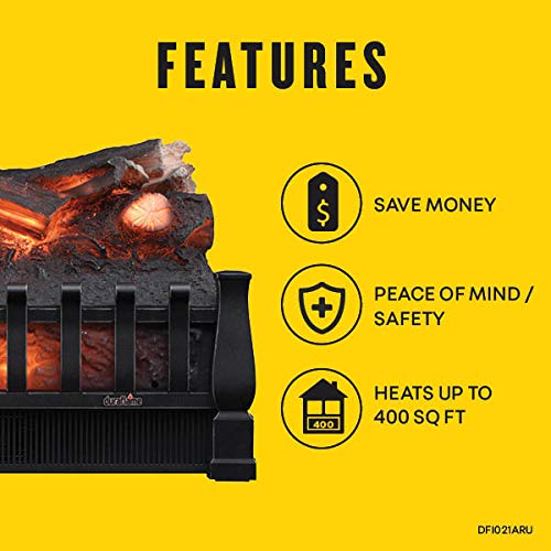 duraflame Electric Log Set 400 Sq Ft Heater, Faux Logs Insert with Lifelike Flames for Existing Fireplaces, Remote Control Included Duraflame