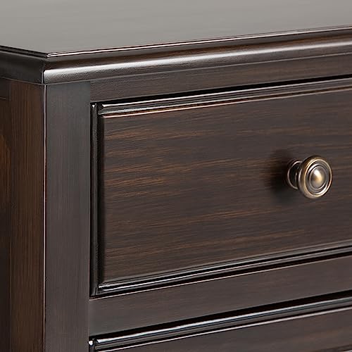 SIMPLIHOME Connaught SOLID WOOD 40 Inch Wide Traditional Entryway Storage Cabinet in Dark Chestnut Brown, For the Living Room, Entryway and Family SIMPLIHOME