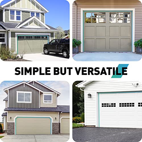 FCSOTSPS Garage Door Seal Top and Sides, 36Feet Universal White Garage Door Weather Stripping Replacement, Adhesive Backed Rubber Garage Door Trim Seal Strip FCSOTSPS