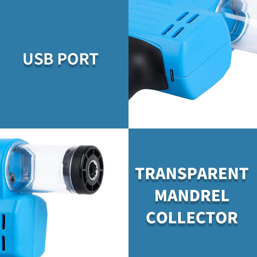 Minova Battery Rivet Tool Kit Cordless Rivet Gun Compatible with 3/32"(2.4 mm) to 3/16"(4.8 mm) Stainless Steel Rivets Minova