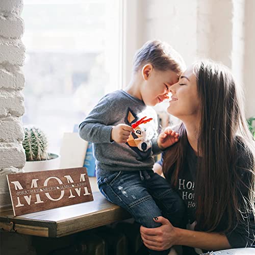 Mothers Day Gifts - Mom Sign Personalized with Kids Names - 4 Wooden Colors, 5 Fonts, 2 Sizes - Custom Rustic Wood Mom Sign GIFTBYGIFTY