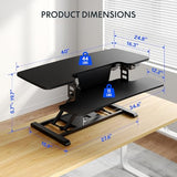 FLEXISPOT 40" Electric Standing Desk Converter, Height Adjustable Riser, Sit to Stand Monitor and Laptop Workstation with Wide Keyboard Tray, Black FLEXISPOT