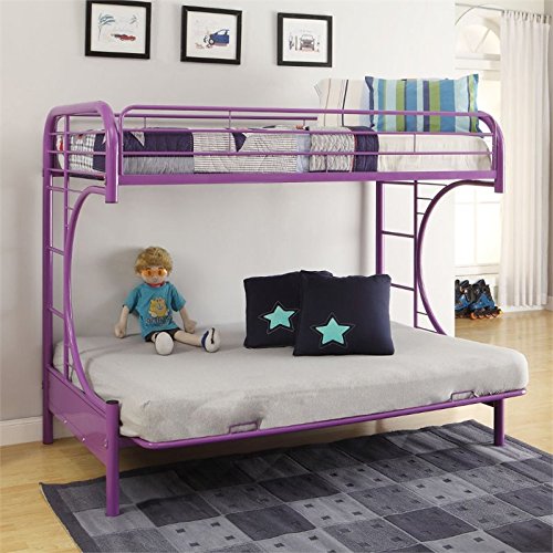 Acme Furniture Eclipse Twin Over Full and Futon Bunk Bed in Purple Acme