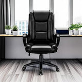 OFIKA Home Office Chair, 400LBS Big and Tall Computer Chair Heavy Duty Design, Ergonomic High Back Cushion Lumbar Back Support, Adjustable Executive Leather with Armrest OFIKA