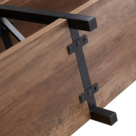 Rustic Oak 3-Tier Console Table with Storage Shelves – Versatile Entryway or Sofa Table by IBF IBF