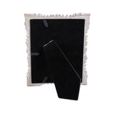 NIKKY HOME Farmhouse Boho Style Floral Picture Frame 4x6 Rustic Resin Photo Frame with Distressed White Finish, High Definition Glass for Table Top Display NIKKY HOME