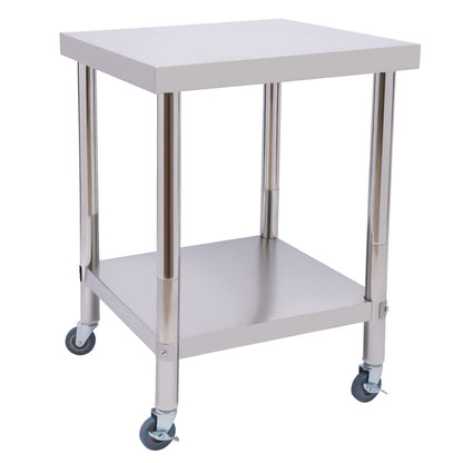 Stainless Steel Table for Prep & Work, 24”x24”x34 Commercial Work Table 661lbs Load Capacity Heavy Duty Kitchen Work Table with Wheels for Restaurant, Home and Hotel - WoodArtSupply