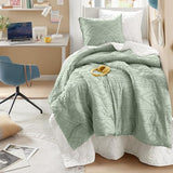 Comfort Spaces Twin/Twin XL Comforter Set for College Tufted Boho Dorm Comforter Set Twin XL Size, All Season Lightweight Bedding Set Soft, Matching Sham Sage Green 2 Piece Comfort Spaces