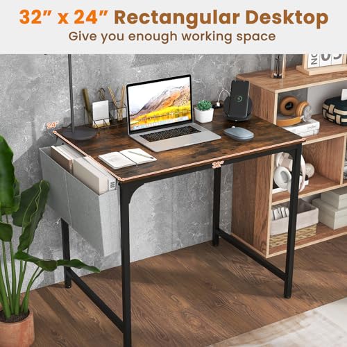 Giantex 16 FT Conference Table with Charging Station, 6 PCS 32" x 24" Rectangular Meeting Room Desk with Storage Bag & Hook, Space Saving Seminar Table, Modern Office Computer Desk for 8 People Giantex