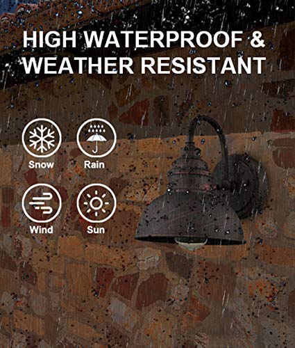 DIRYZON Rustic Wall Sconces Set of 2 Gooseneck Barn Light Fixture for Bedroom Bathroom Kitchen Porch Antique Copper Finish DIRYZON