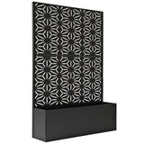 Oakland Living 6 ft. X 4 ft. Black Freestanding Metal Privacy Screen Room Divider with Flower Box Oakland Living