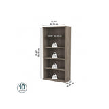 Studio C 73" 5-Shelf Bookcase in Modern Hickory with Adjustable Shelves by Bush Business Furniture Bush Business Furniture