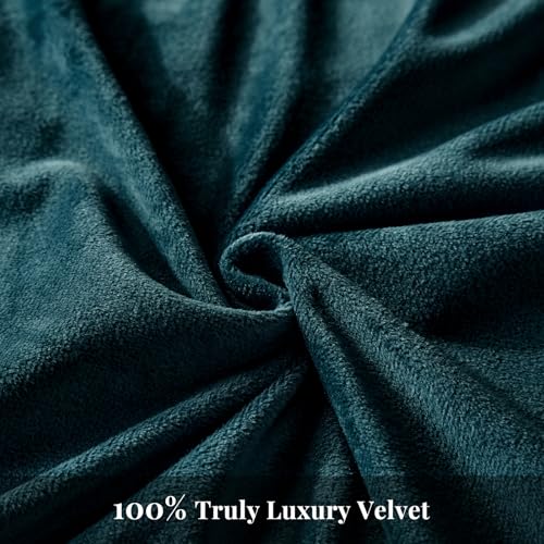 WARMDERN Peacock Blue Flannel Velvet Duvet Cover King Size Duvet Cover Bedding Sets, 3pcs Ultra Soft Luxury Textured Modern Crystal Velvet Duvet Covers with Zipper Closure(Peacock Blue, King) WARMDERN